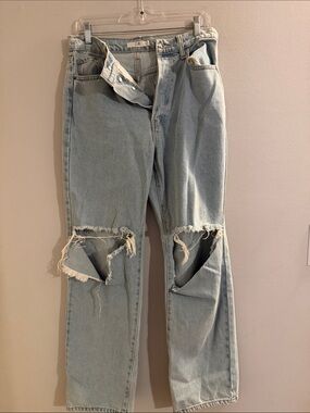 Cello Light Blue Distressed Wide-Leg Jeans